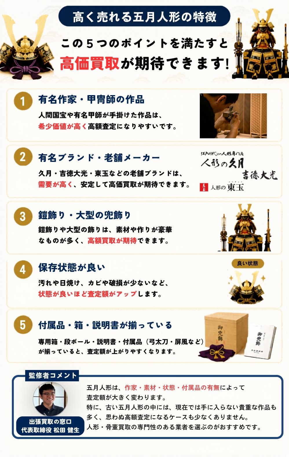 高く売れる五月人形の特徴